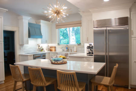 Franklin Tennessee Kitchen Remodel white cabinets green island