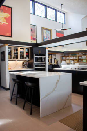 Franklin Tennessee Kitchen Remodel Black Cabinets Quartz countertop