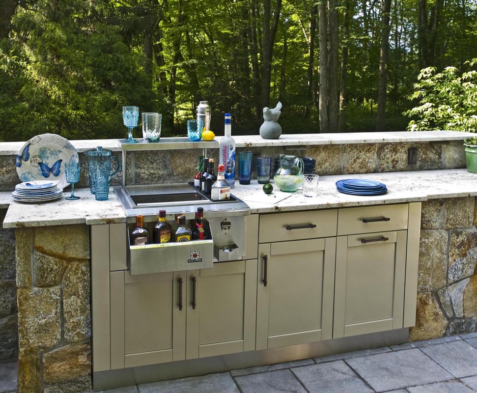 Carriage House Custom Homes Interiors, Outdoor Bar Cabinet
